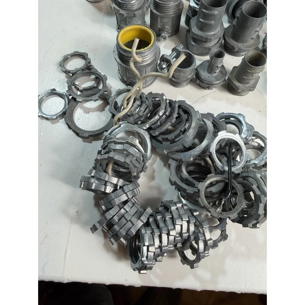 Electrical Conduit Fittings Lot: EMT Connectors, Couplings & Locknuts